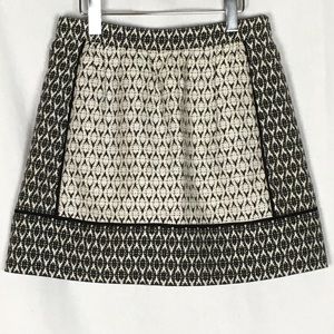 J Crew jacquard paneled mini skirt black white 4